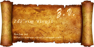 Zárug Virgil névjegykártya